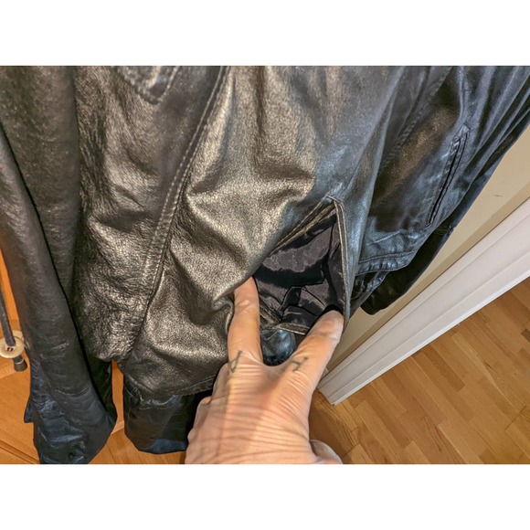 Vintage cincher seventh Avenue leather jacket black trench coat Women size L - Picture 12 of 16